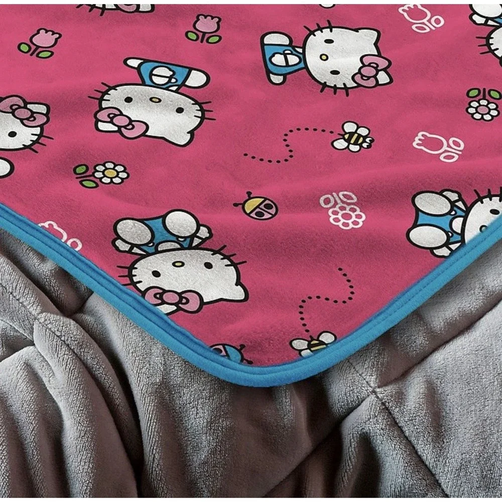 Hello Kitty Sweet Bug Throw Blanket NEW Silk Soft Touch 46